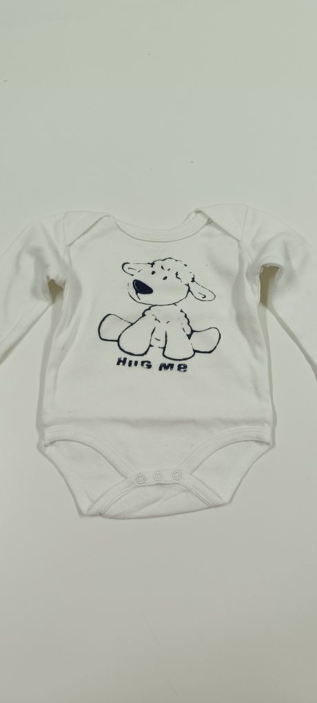 Body para bebé, branco com ovelha 1/3 meses