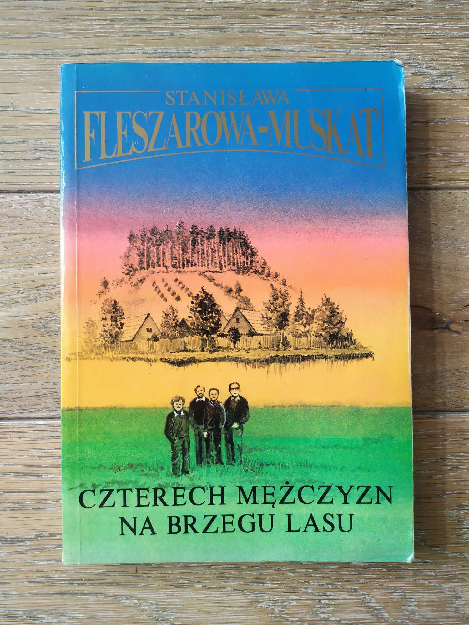 Czterech mężczyzn na brzegu lasu Stanisława Fleszarowa-Muskat