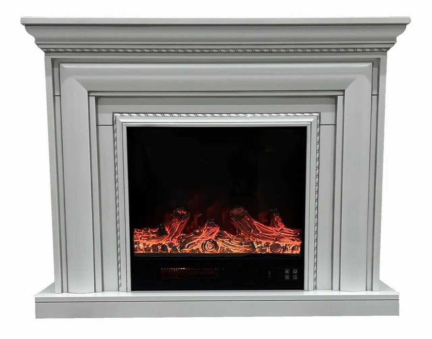 Електричний камін Elizabet Silver Bluetooth звук потріскування дров