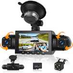 Kamera samochodowa Podofo Mirror Dash Cam 4-kanałowa z przodu i z tyłu