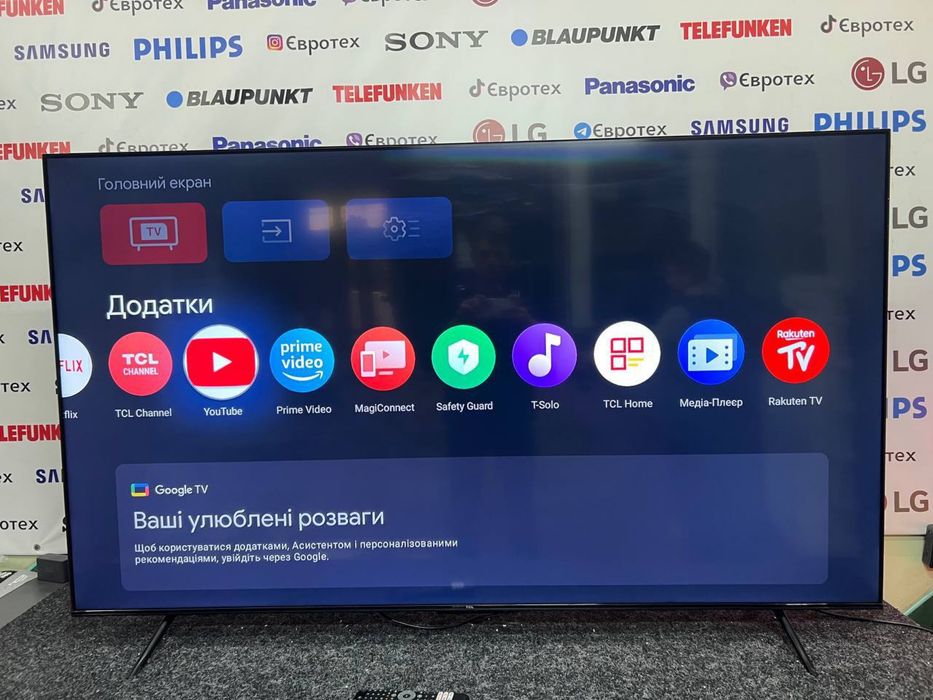Телевізор 75” дюймів TCL 75P639, 4K, Smart TV, Google TV