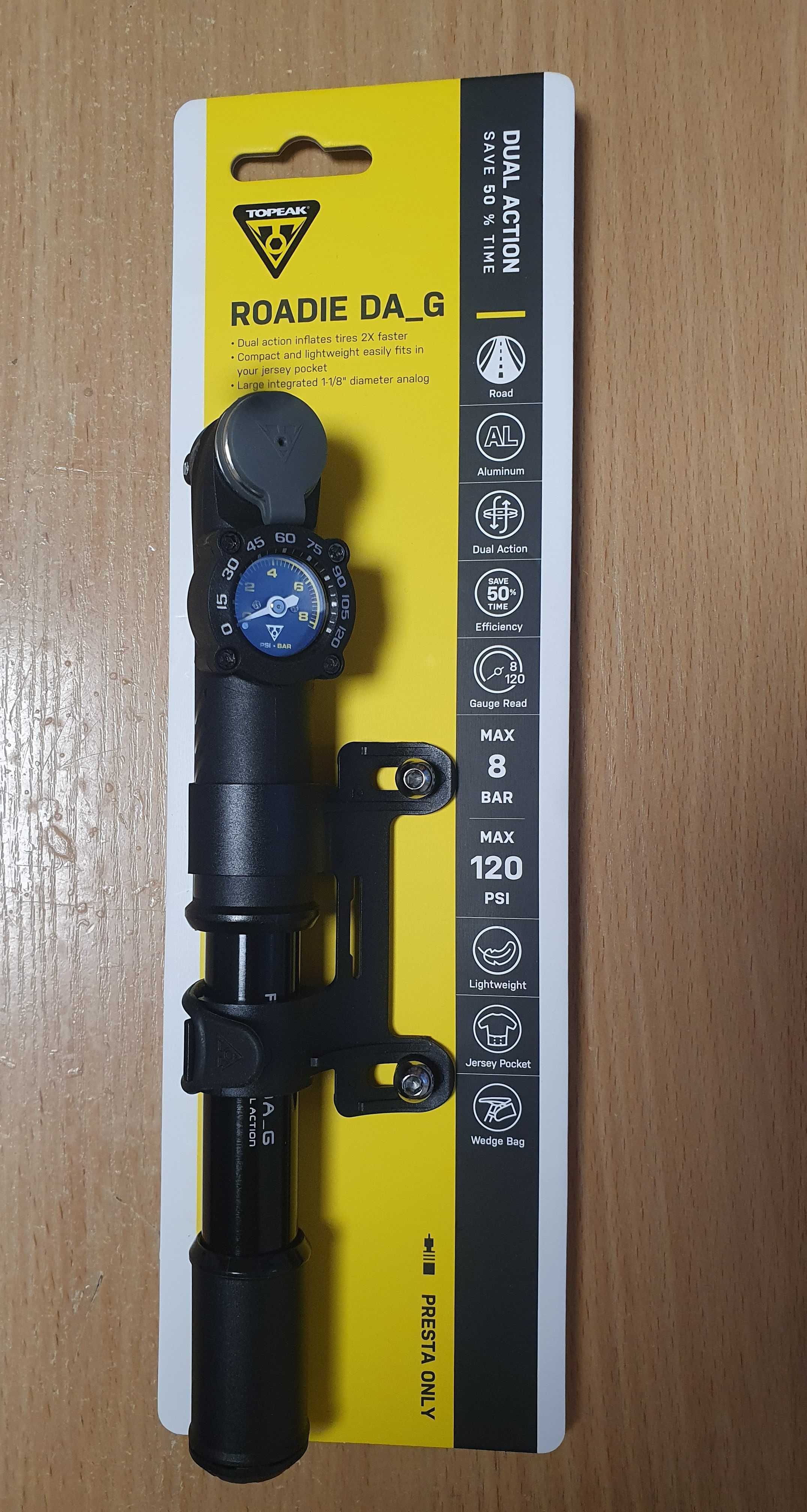 Pompka rowerowa ręczna TOPEAK ROADIE DA G - z manometrem