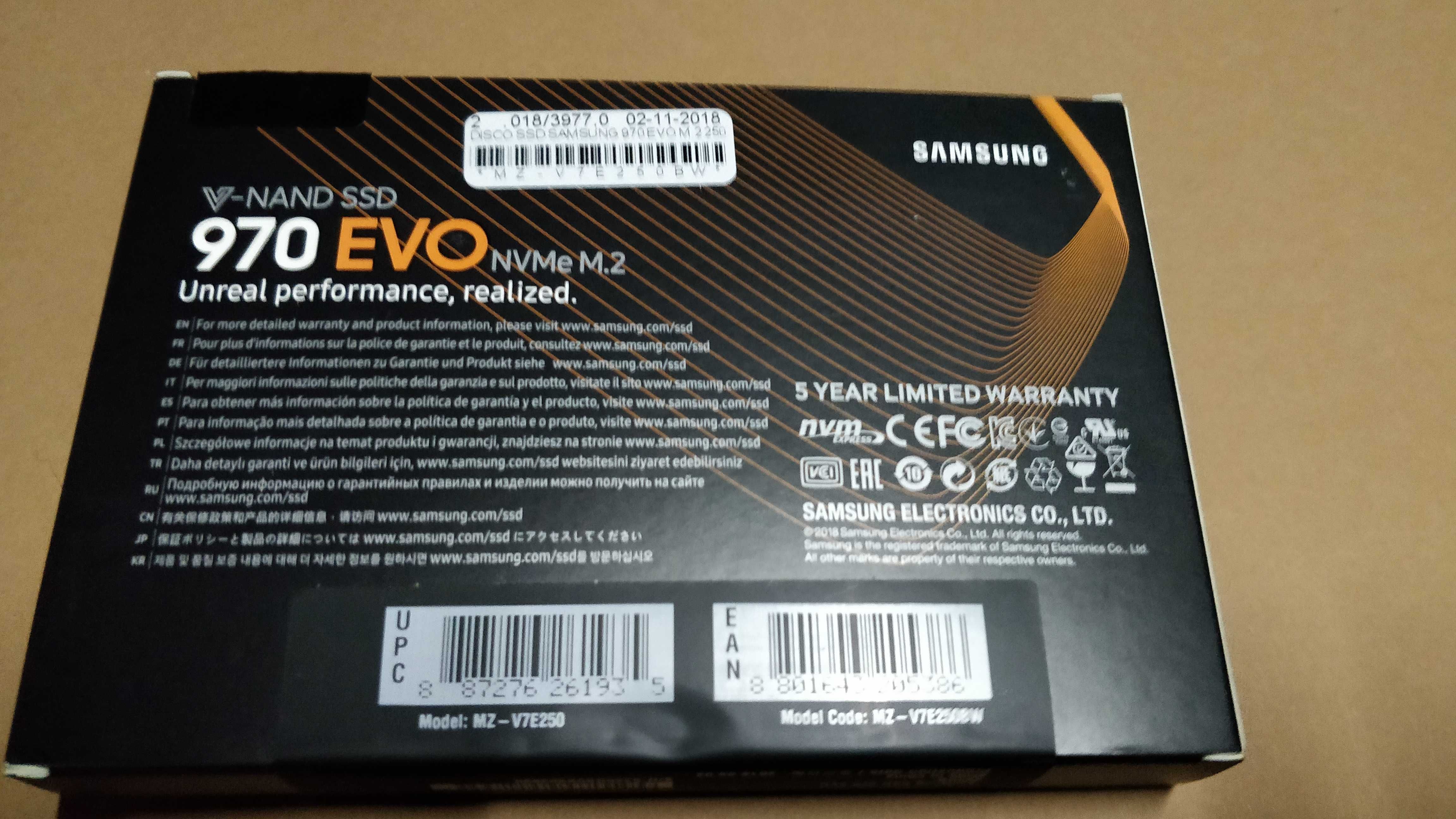 Samsung 970 EVO 250gb - Excelente Condição