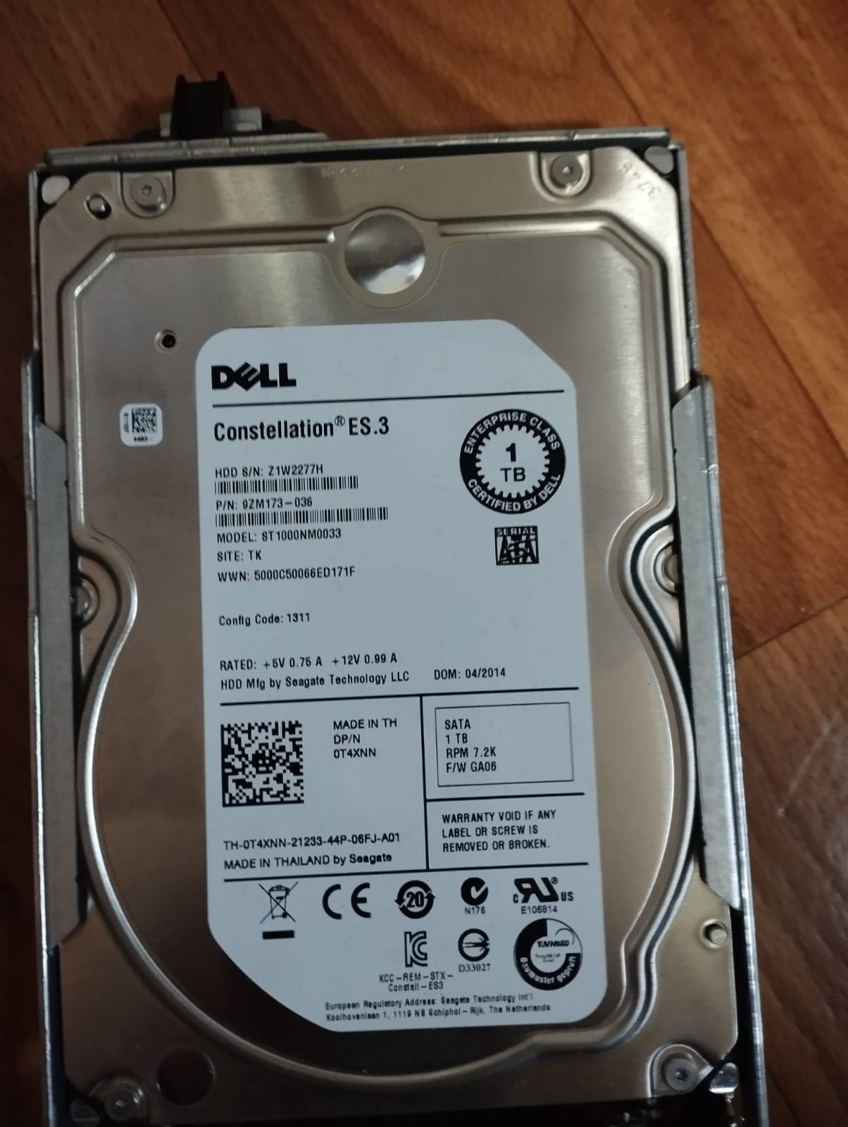 Продам б/у hdd DELL 1tb 3.5