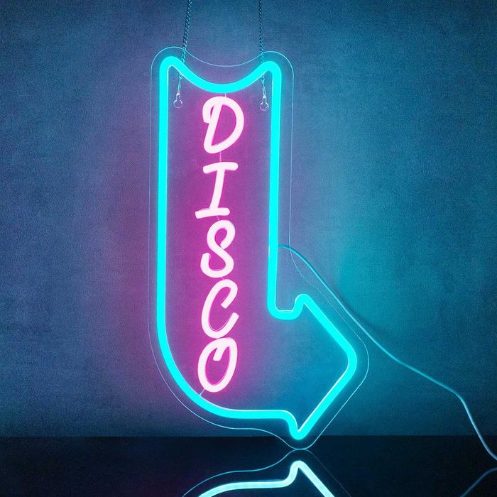 Neon LED Dekoracyjny DISCO Wielokolorowy Ściemnialny 42x24 cm USB
