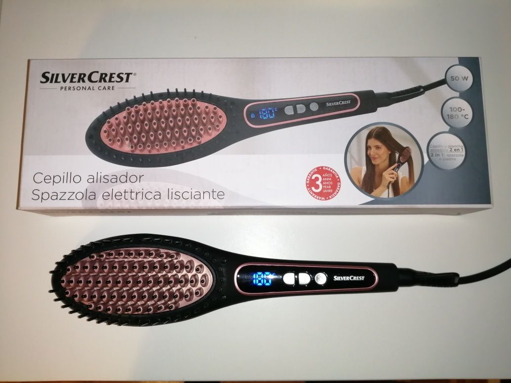 Prancha /escova eléctrica para alisar cabelos /como nova/com caixa