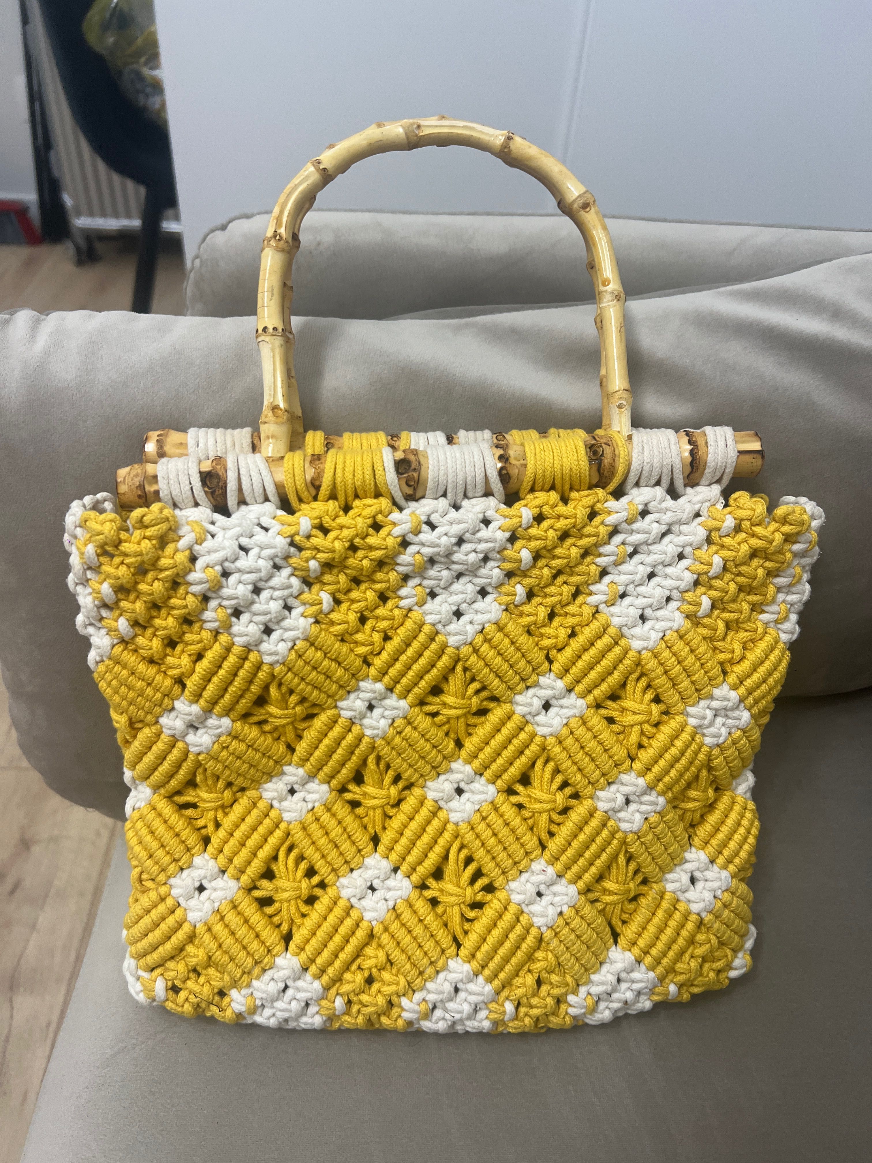 Zara yellow beach bag