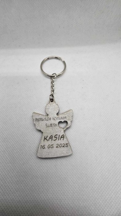 Spersonalizowana pamiątka komunijna brelok Anioł :)
