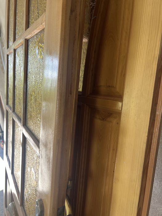 Drzwi drewniane, ze szybkami , sliczny p