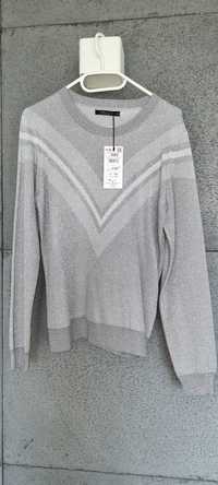 Szaro-srebrny sweterek Mohito r. XXS 32 nowy z metką
