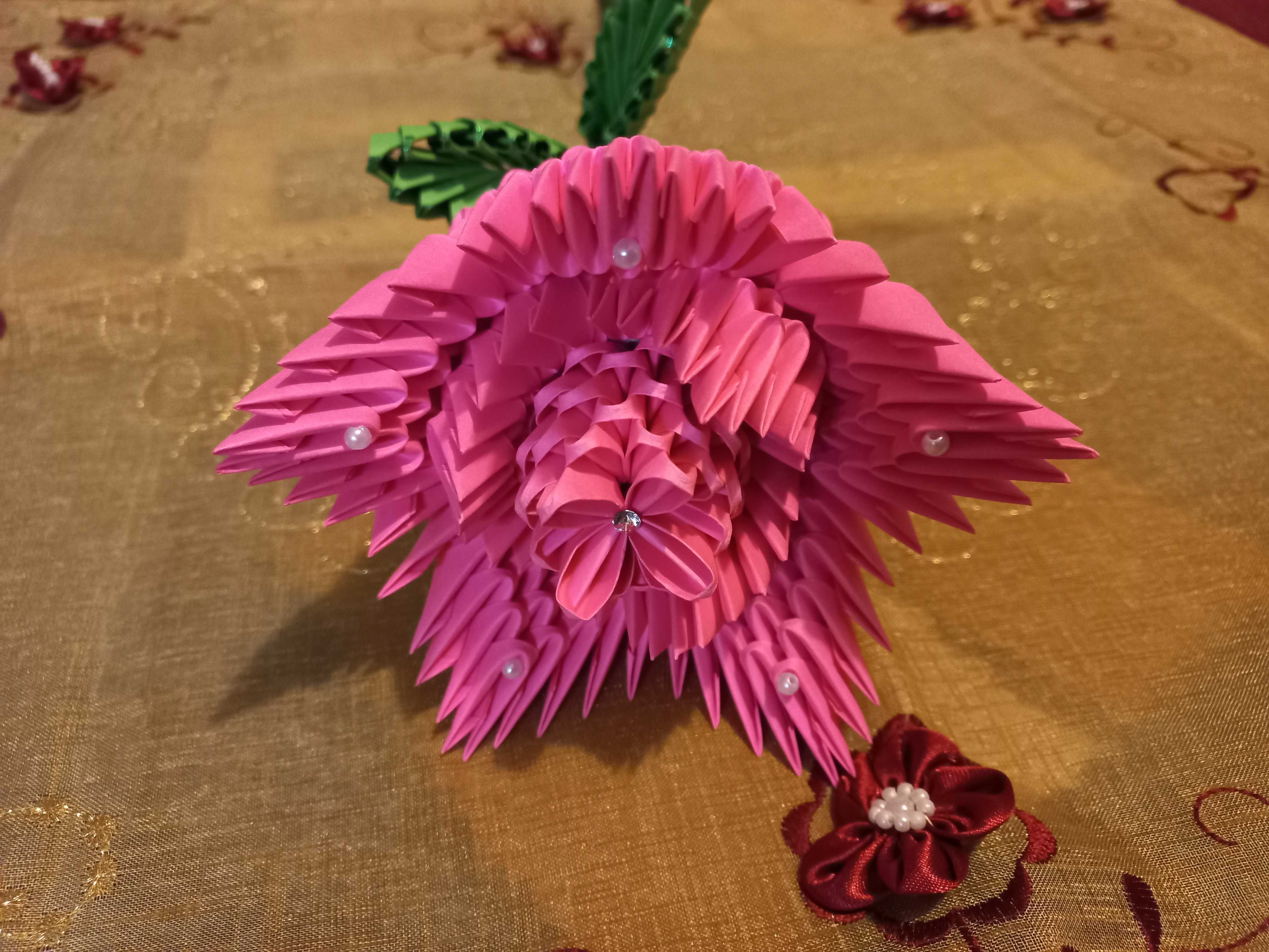 Wyjątkowe RÓŻE w kolorze różu - na Dzień Matki - rękodzieło origami