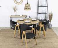 4 krzesła NOWE Ruiz do jadalni salonu kuchni tapicerowane metal drewno
