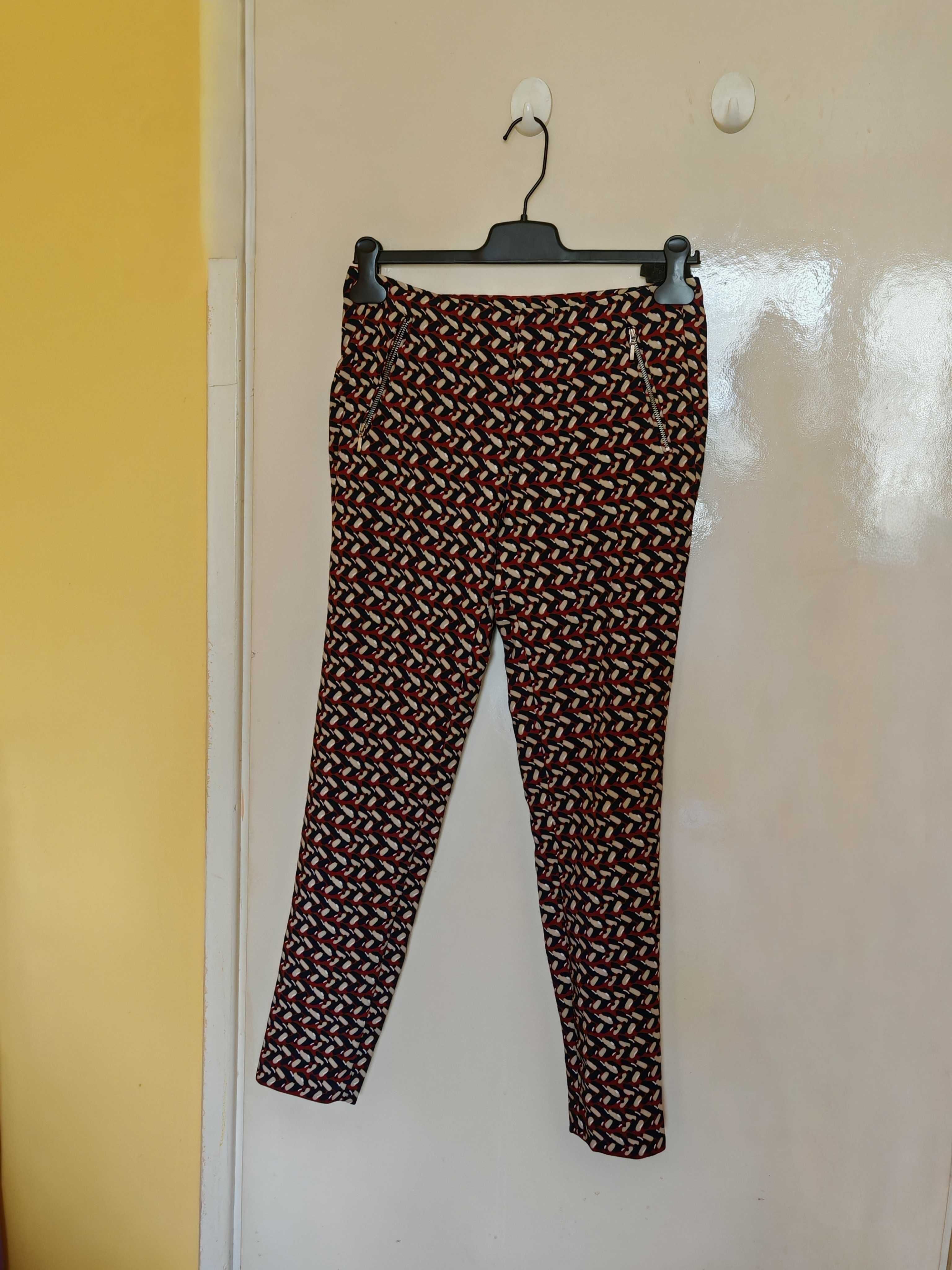 Spodnie wzorzyste ZARA Basic rozmiar M