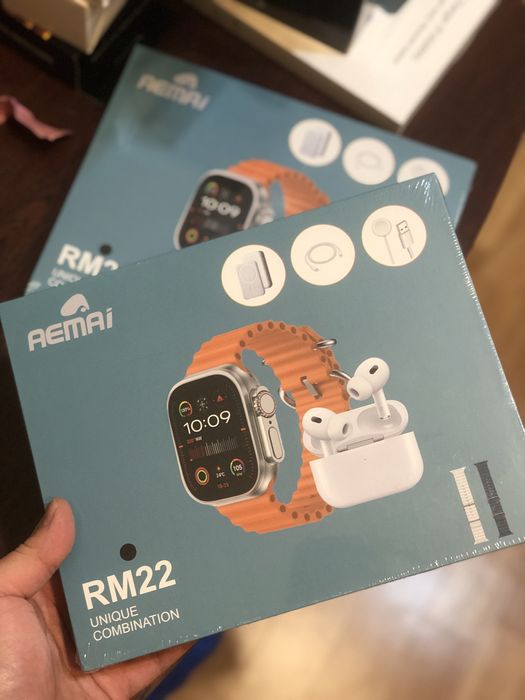 Смарт часы с наушниками и зарядкой  3 в 1, беспроводные наушники