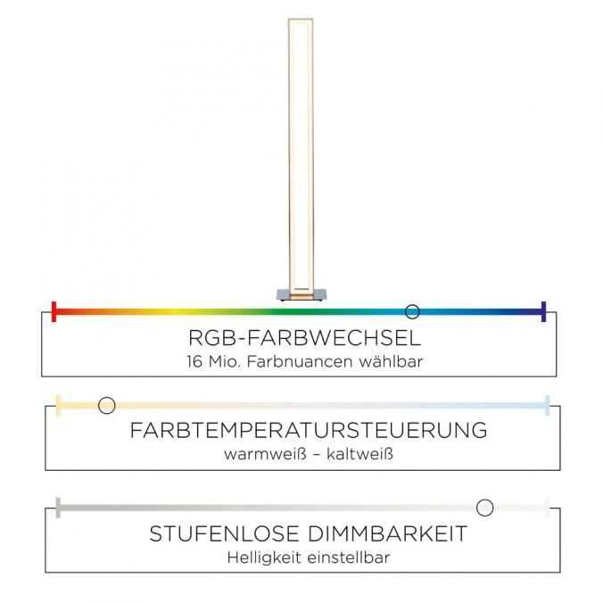 Lampa stojąca podłogowa LED RGB HELIX pilot ciepłe zimne ramka