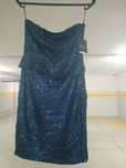 Vestido lantejoulas, azul, t. S, novo