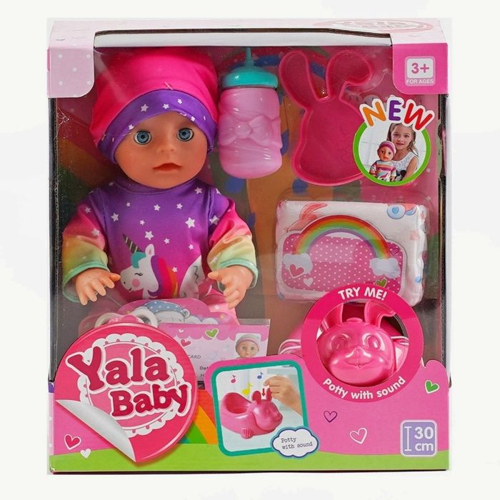 Пупс кукла лялька Yale baby 30 см, кушает, писает, горшок, аксессуары
