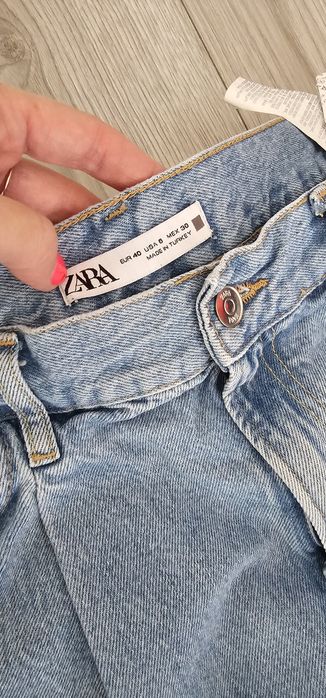 Spodnie zara jeansy jeans Rozmiar L 40 jasne niebieskie wysoki stan