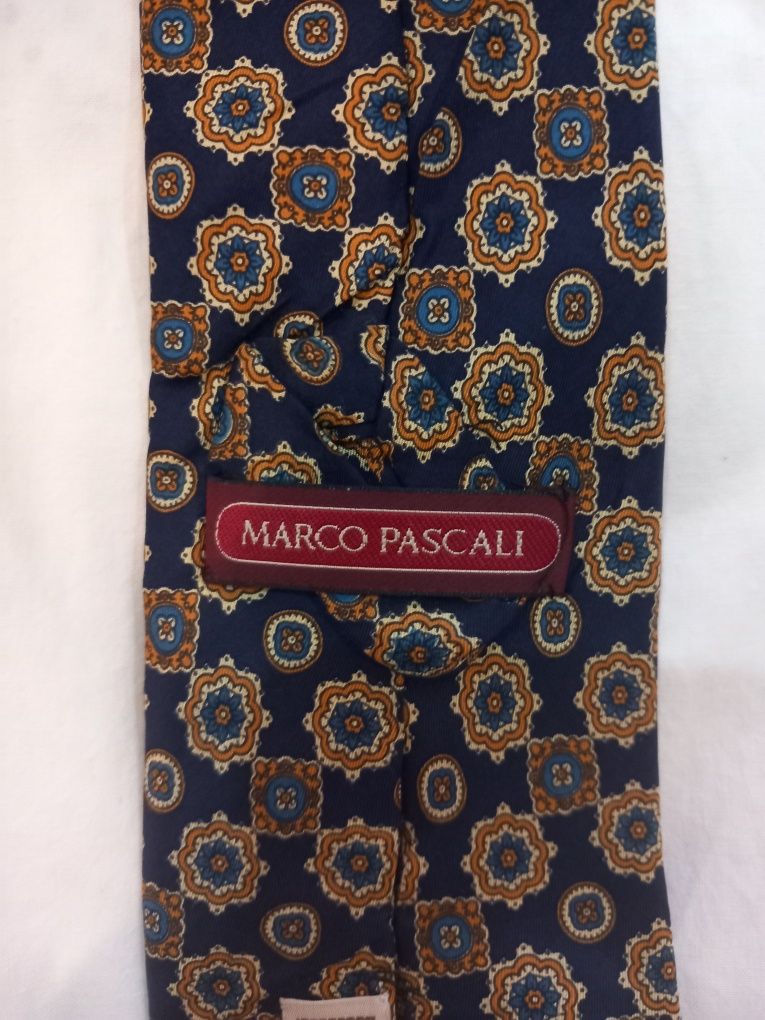 Gravata azul e dourada Marco Pascali