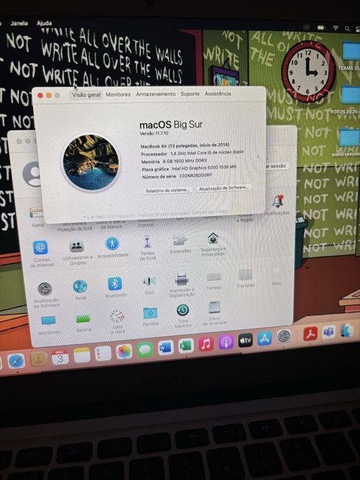 Mac book Air 13”  8 gb a funcionar bem de 2014