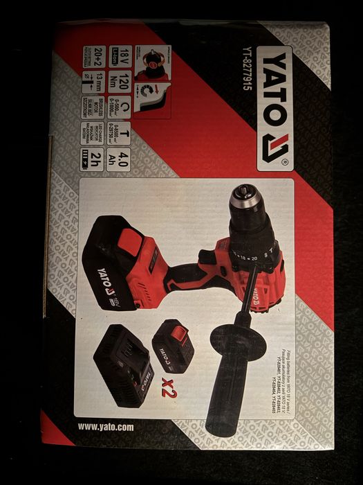 Nowa YATO 18V wiertarko wkretarka 120NM udar + 2 baterie 4AH