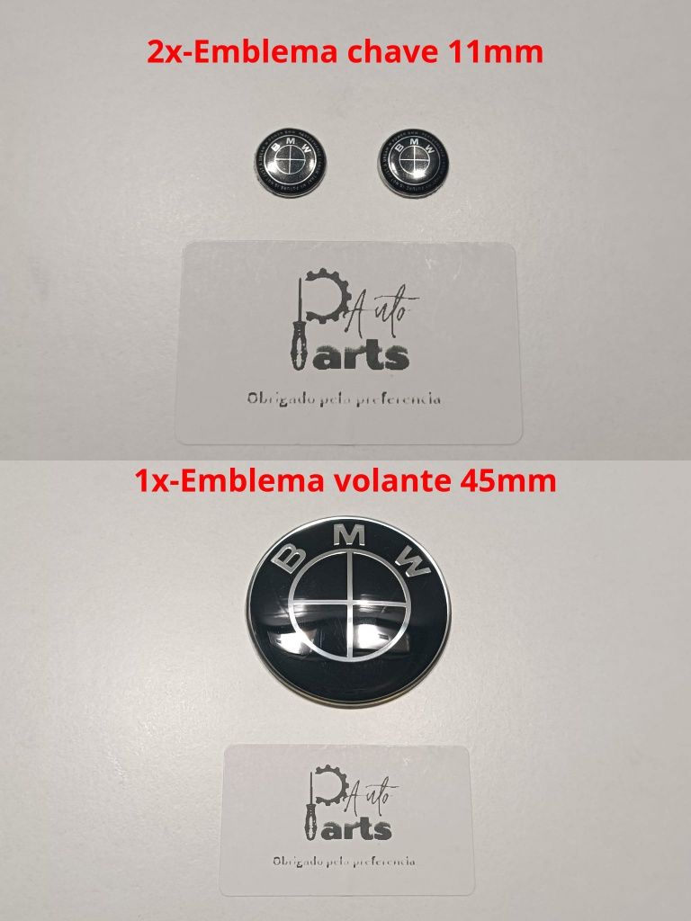 9 emblemas BMW Capô mala jantes volante e chaves