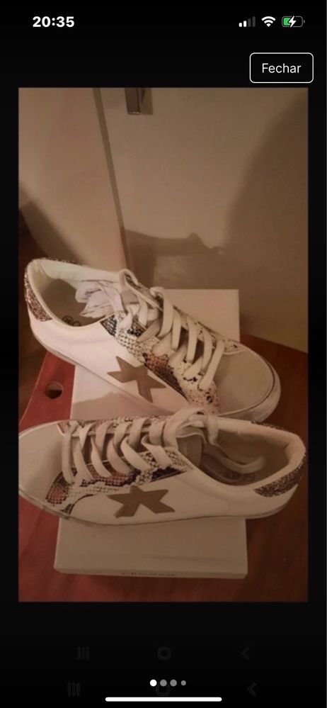Tenis com Estrela em Pele (Novo )
