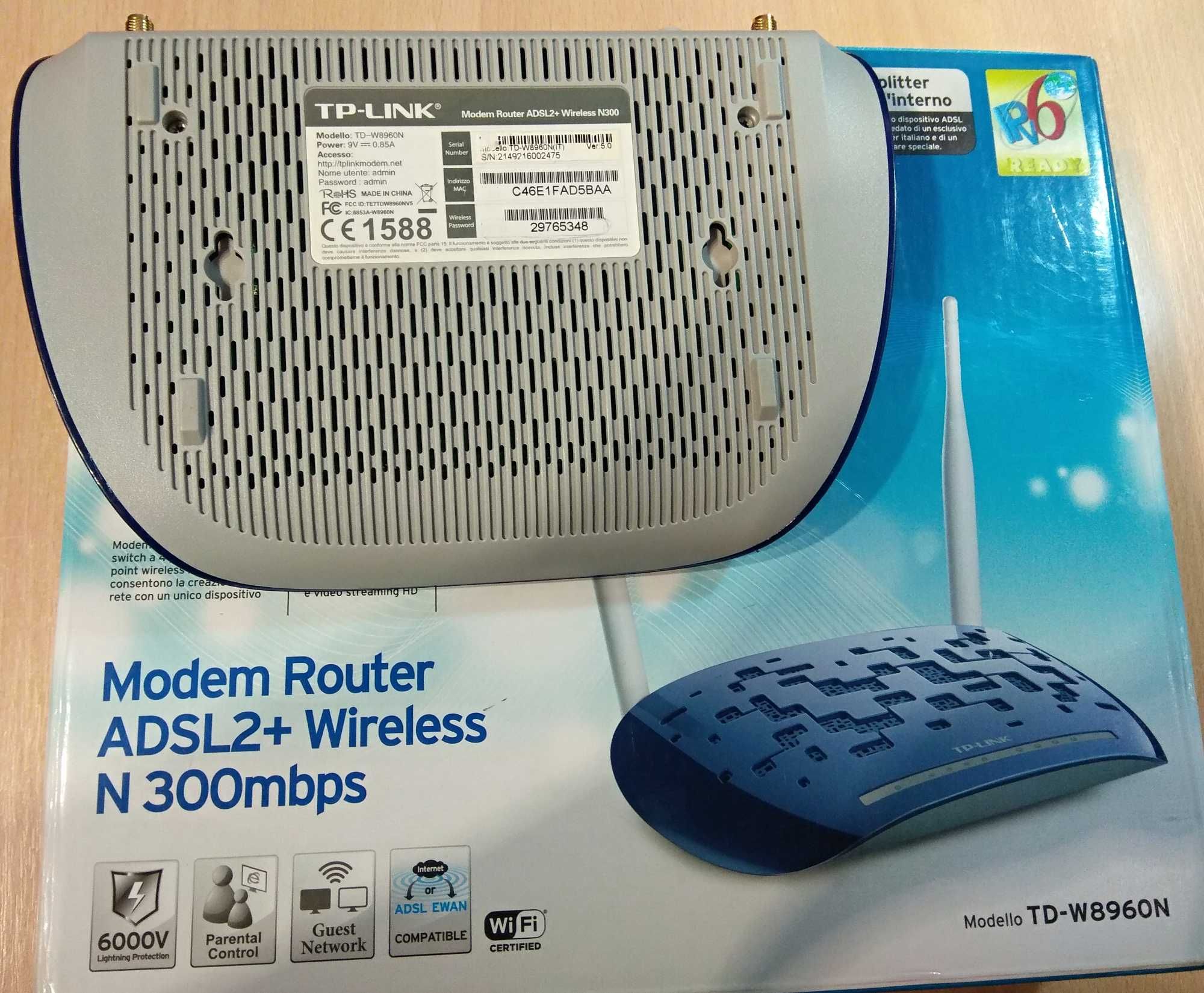 Router TP-Link TD-W8960N, Роутер Wi-Fi, маршрутизатор, 300 Мбит/с