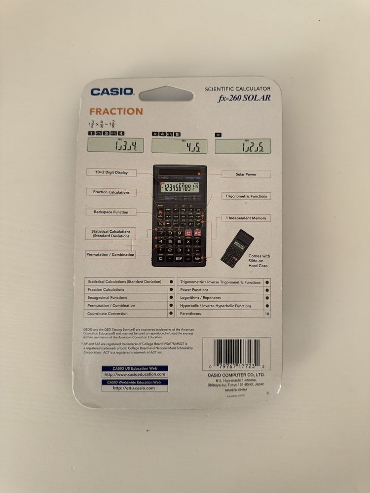 Научный калькулятор Casio FX 260 Solar II, черный