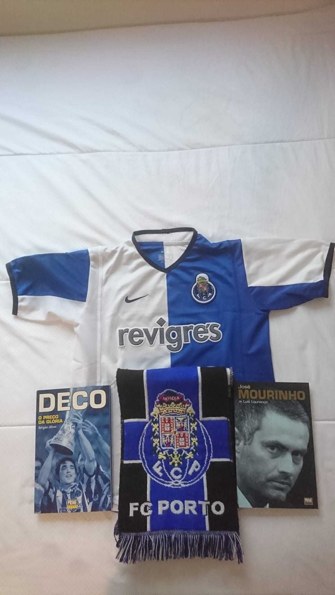 Pack Fã FCP: livro Deco + Livro Mourinho + Cachecol + Camisola