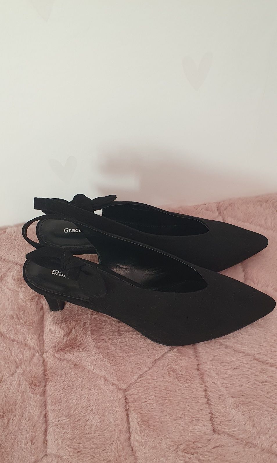 Buty na obcasach czółenka Graceland nowe czarne rozmiar 37