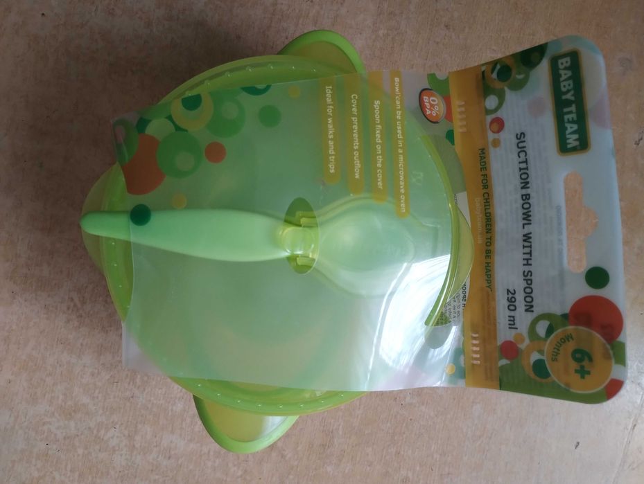 Тарілка на присосці з кришкою і ложкою, 290 мл, Baby Team