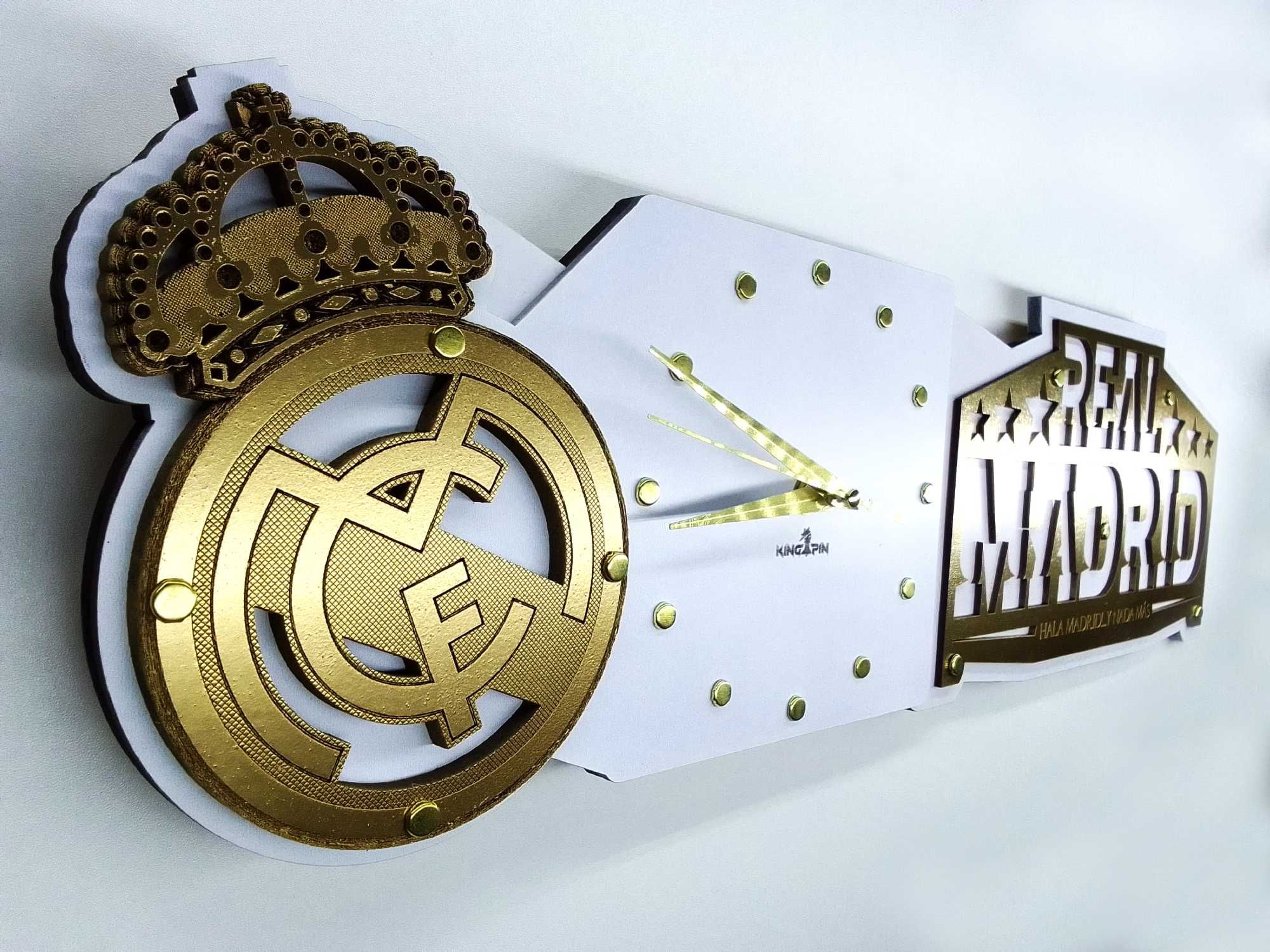 Real Madrid - Ręcznie wykonany zegar ścienny z drewna (unikat)