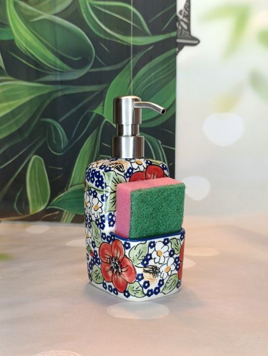 Dozownik ceramiczny butelka na płyn do naczyń ceramika Bolesławiec