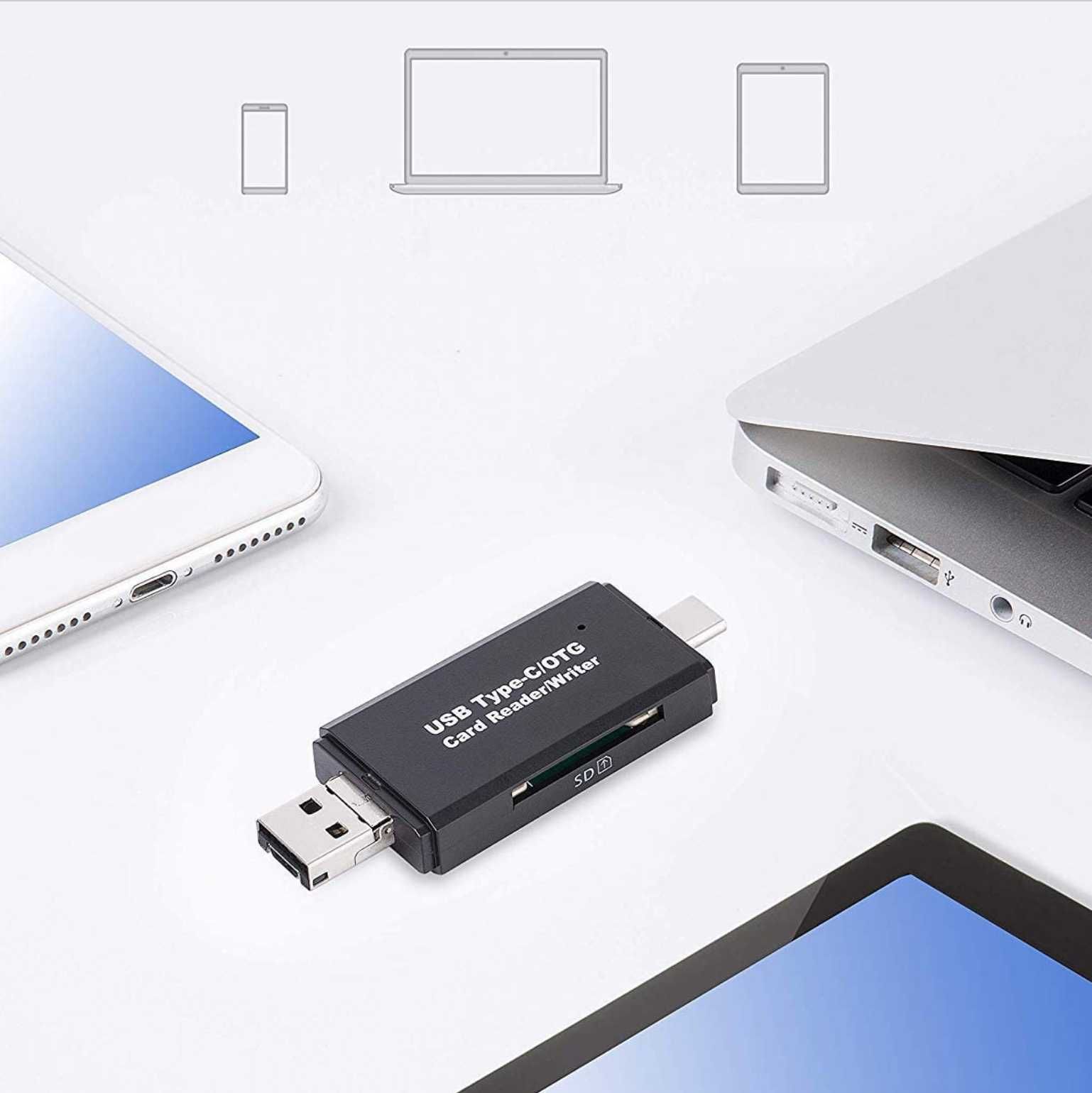 Czytnik Kart Pamięci SD 5w1 Pendrive Micro USB-C OTG Adapter MicroSD