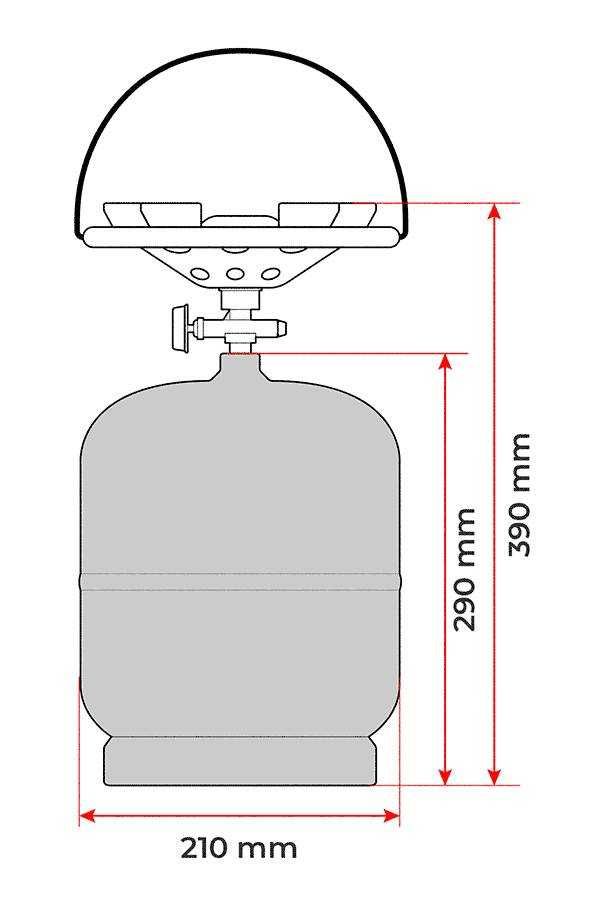 Супер решение 2 в 1. Плита (конфорка) + газовый баллон 8 л. (GS-0008)