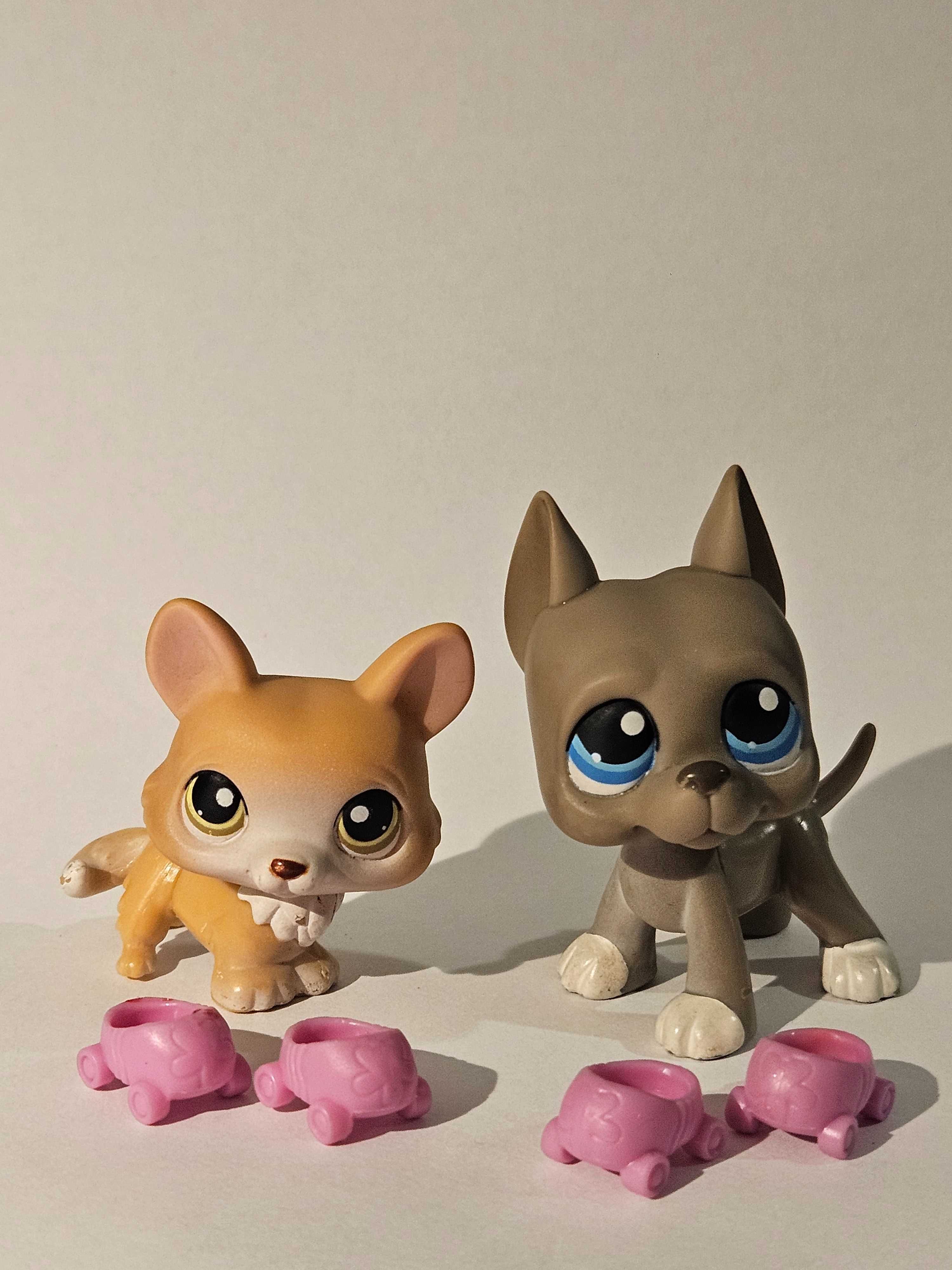 LPS zestaw figurek dog niemiecki i corgi #183 #184 Hasbro