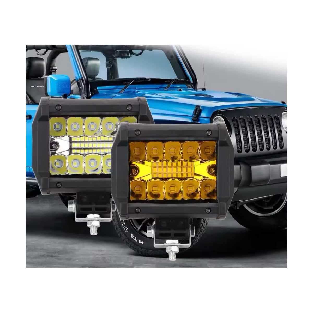 Par faróis auxiliares LED offroad spot quadrado