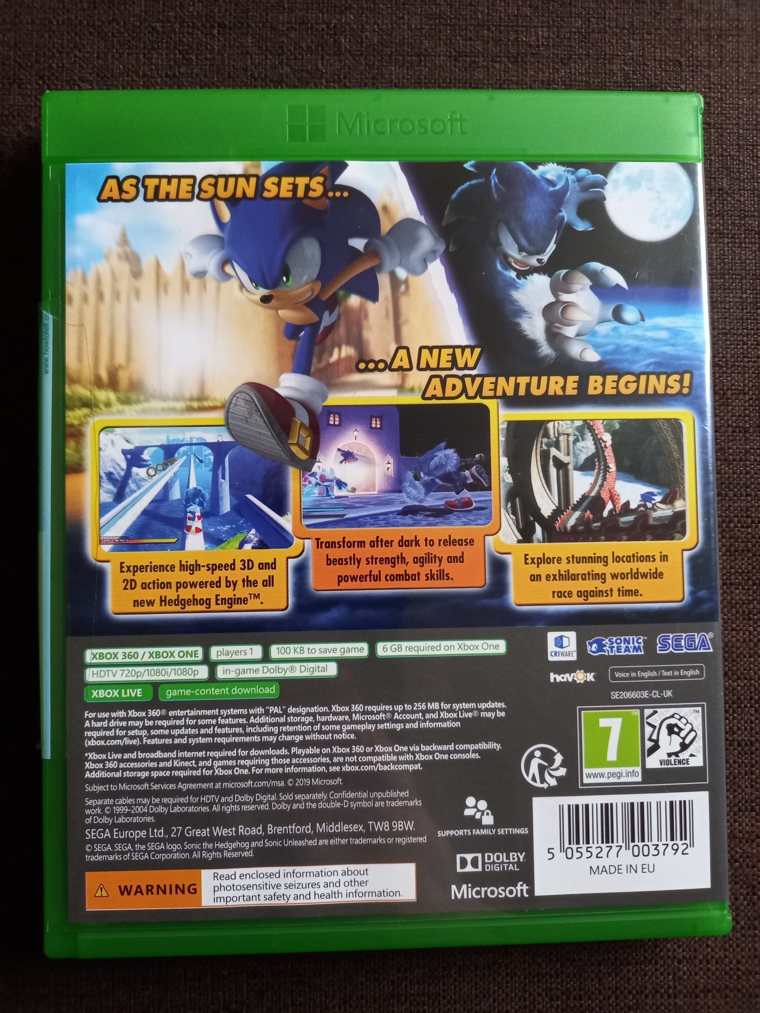 Gra Sonic Unleashed na xbox 360 xbox one