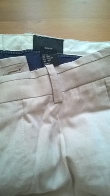 Spodnie męskie H&M, nowe, beżowe, slim fit, rozmiar 44