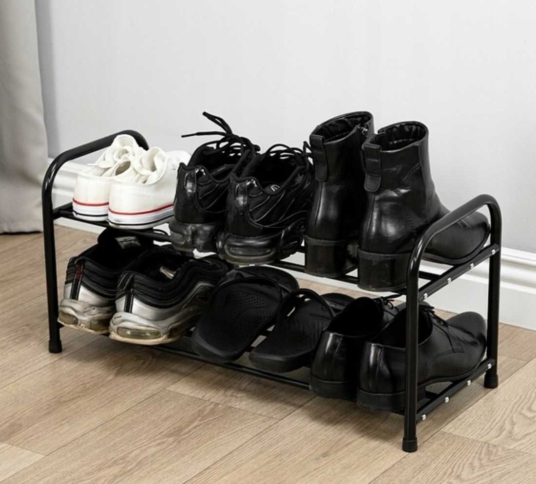 PÓŁKA NA BUTY obuwie ubrania rzeczy stojak 2 poziomy metalowa