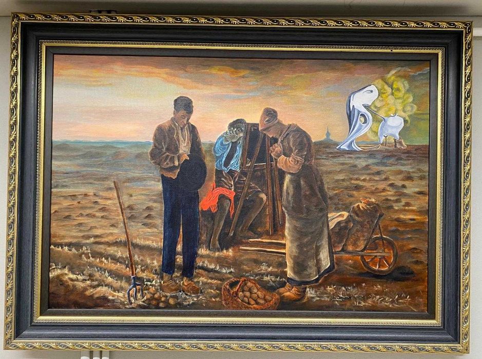 Quadro com moldura - pintura a acrílico