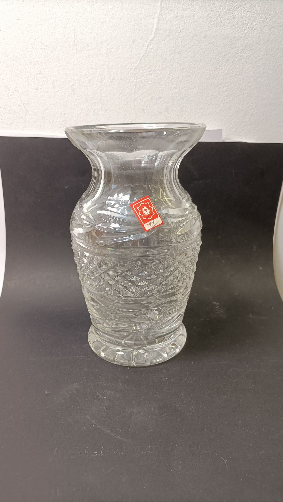 Piękny kryształowy wazon z metką PRL Stronie Śląskie prezent vintage