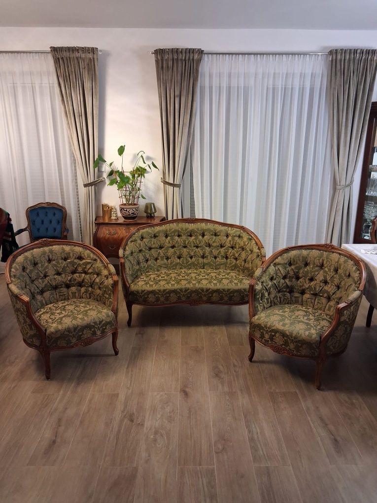 Sofa+ 2 fotele ludwik berżera po renowacji