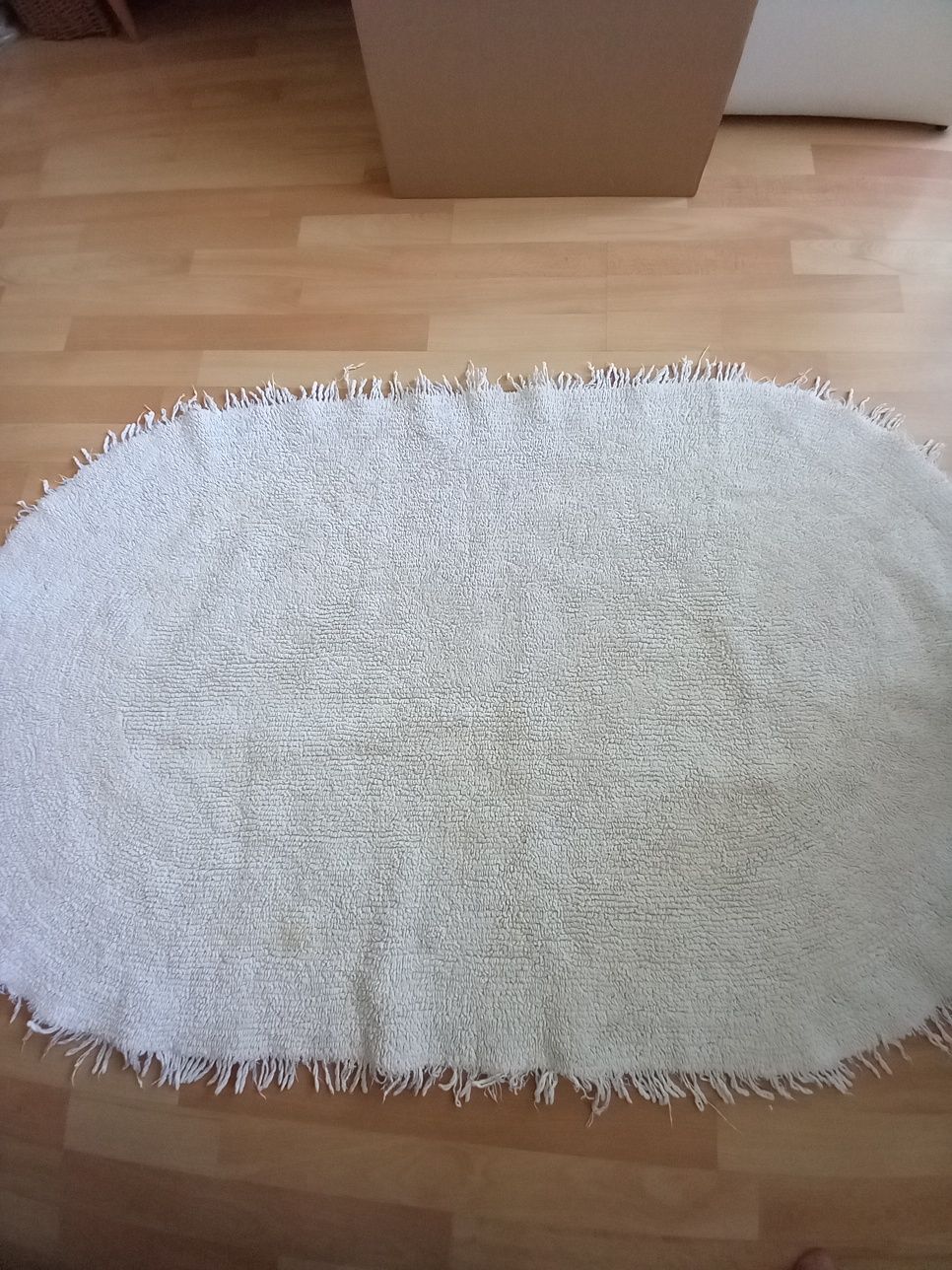 Bawełniany 100% chodnik lub dywanik owalny 82x141 cm, na jednej stroni