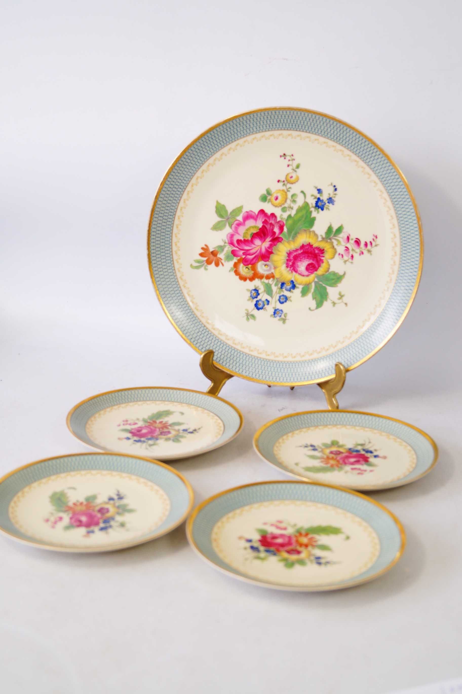 THOMAS IVORY komplet pater porcelanowych kwiaty