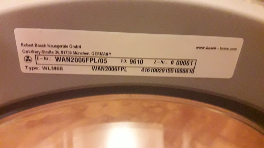 Pralka BOSCH WAN2006 FPL