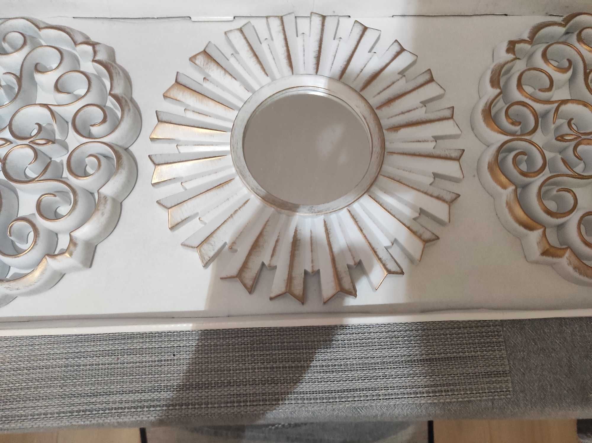 Jogo de espelhos decorativos dourado e branco novos em caixa