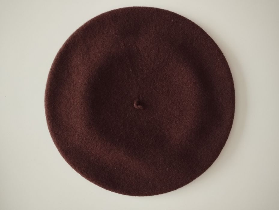 Beret Kangol wełniany wełna wool czekoladowy