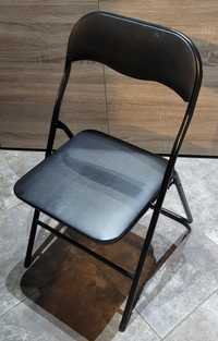 Krzesło składane czarne solidne kuchenne konferencyjne
